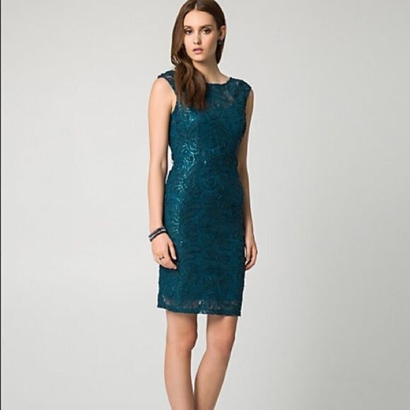 LE Chateau Sequin Soutache Shift Cocktail Dress Size XXS - Picture 14 of 15